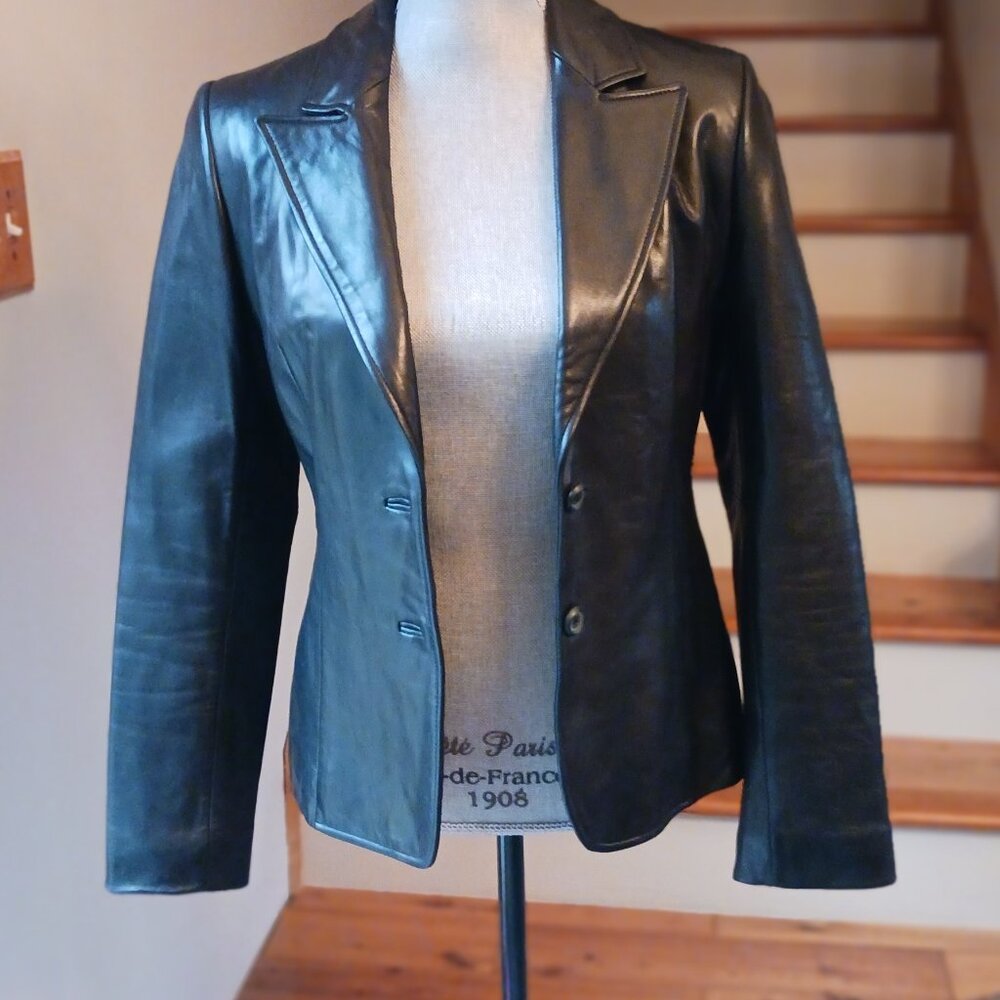 Frenchi Genuine Lambskin Leather Blazer